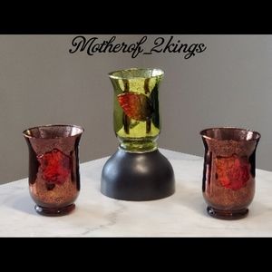 🌻GLASS CANDLE HOLDER SET